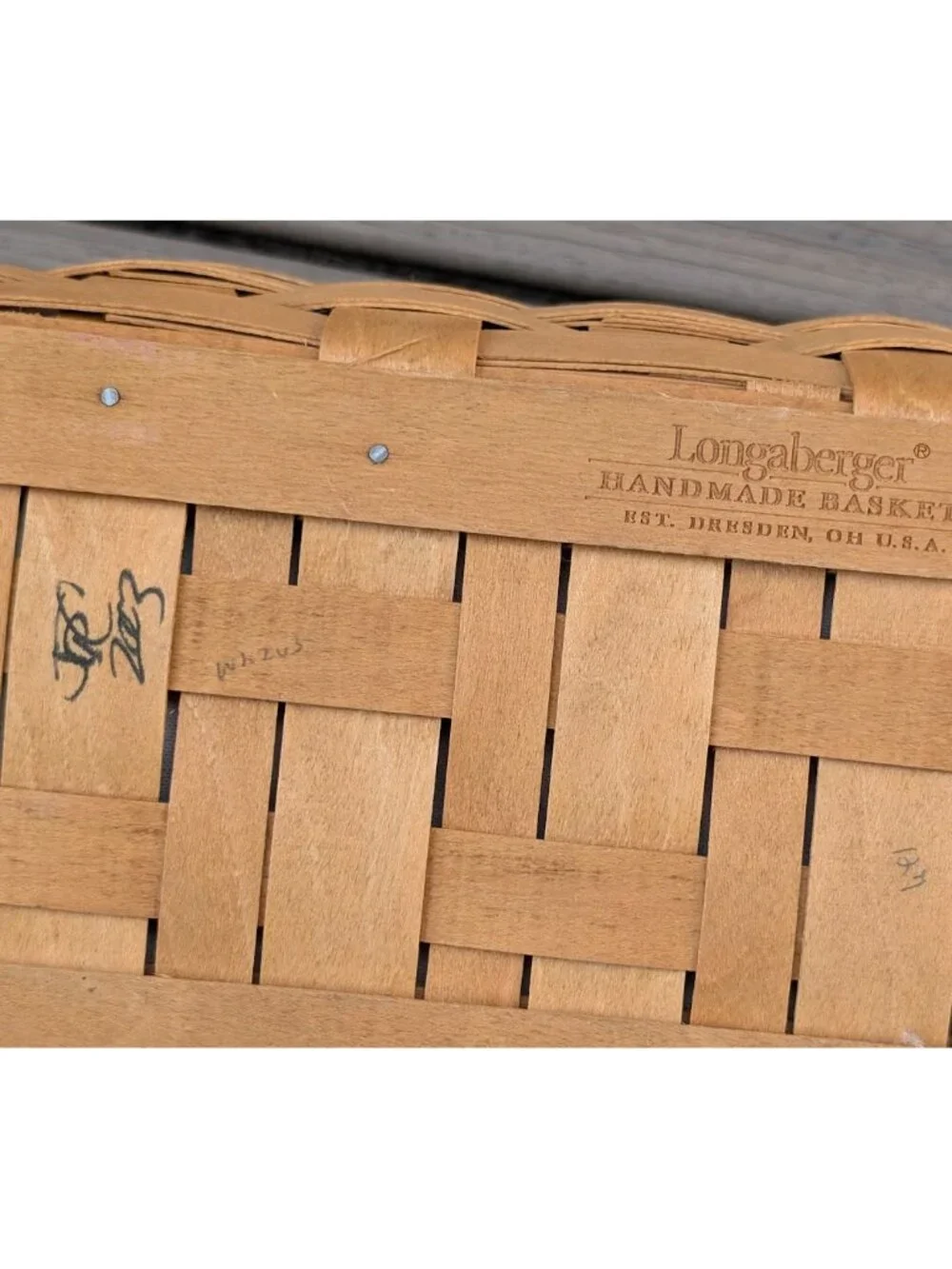Longaberger 2003 Vanity Basket w/ 2 Plastic Protectors & Botanical Fields Liner